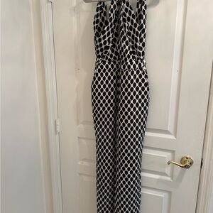 Diane Von Furstenberg Black and White Polka Dot Jumpsuit